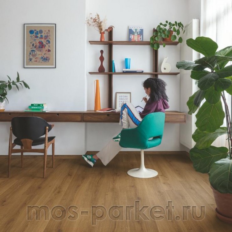 Замковый виниловый пол Quick-Step Alpha Vinyl Bloom AVMPU40315 Эко карамельный