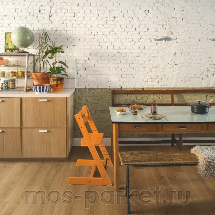 Замковый виниловый пол Quick-Step Alpha Vinyl Bloom AVMPU40315 Эко карамельный