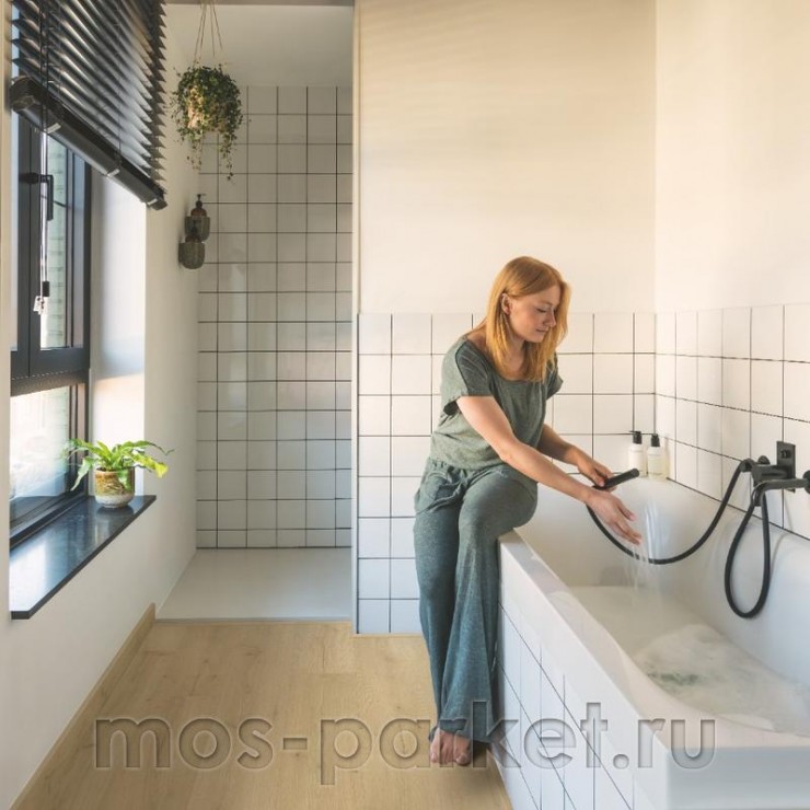 Замковый виниловый пол Quick-Step Alpha Vinyl Bloom AVMPU40319 Дуб бежевый брашированный