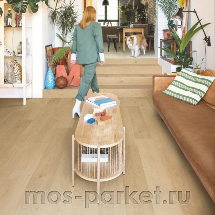 Замковый виниловый пол Quick-Step Alpha Vinyl Blos AVSPU40321 Дуб береговой бежевый