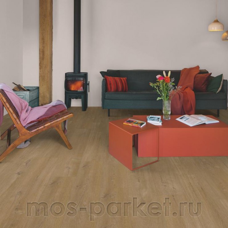 Клеевой виниловый пол Quick-Step Vinyl Flex Fuse SGMPC20329 Дуб льняной средний натуральный
