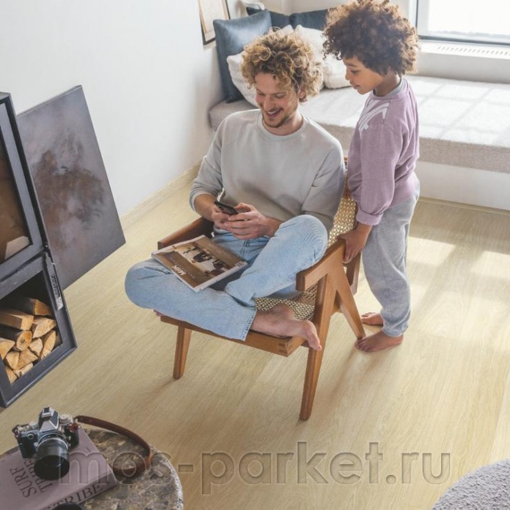 Клеевой виниловый пол Quick-Step Vinyl Flex Fuse SGMPC20321 Дуб безмятежный натуральный светлый