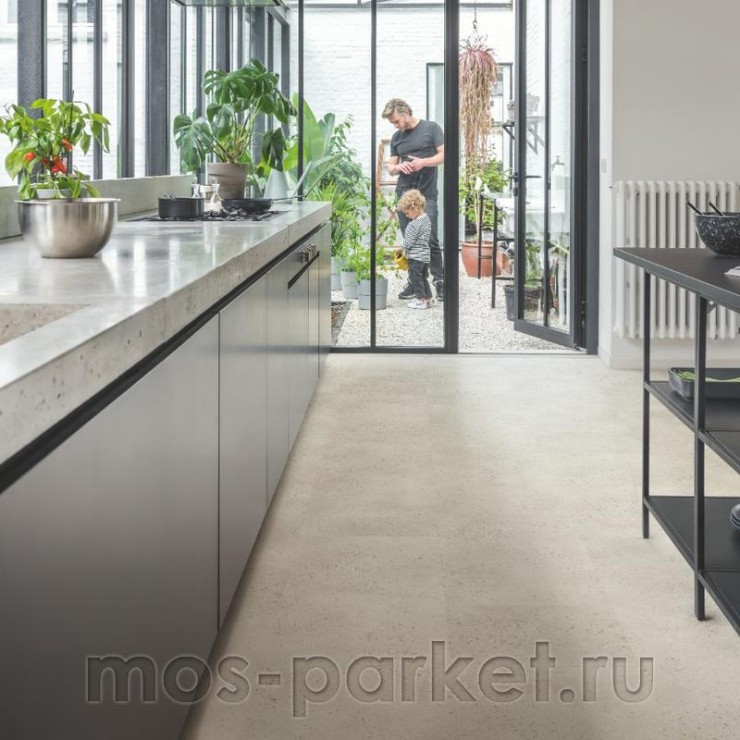 Замковый виниловая плитка Quick-Step Alpha Vinyl Illume AVMTU40275 Бетон устричный