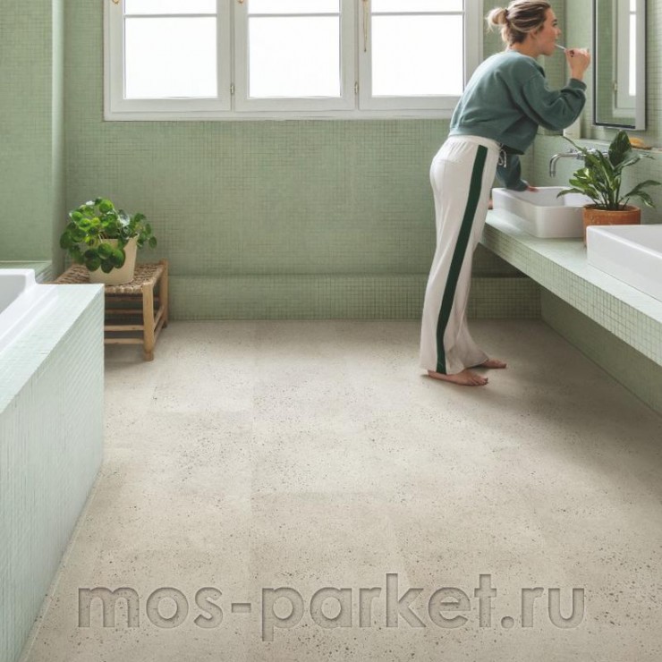 Замковый виниловая плитка Quick-Step Alpha Vinyl Illume AVMTU40275 Бетон устричный