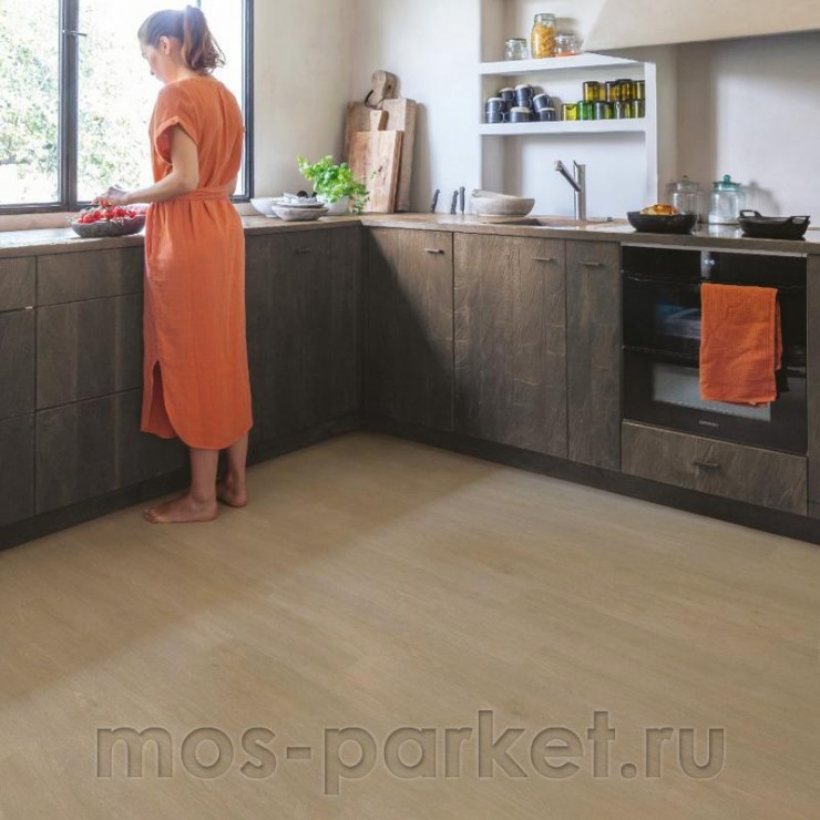 Клеевой виниловый пол Quick-Step Vinyl Flex Liv SGSPC20317 Дуб сатиновый серо-бежевый