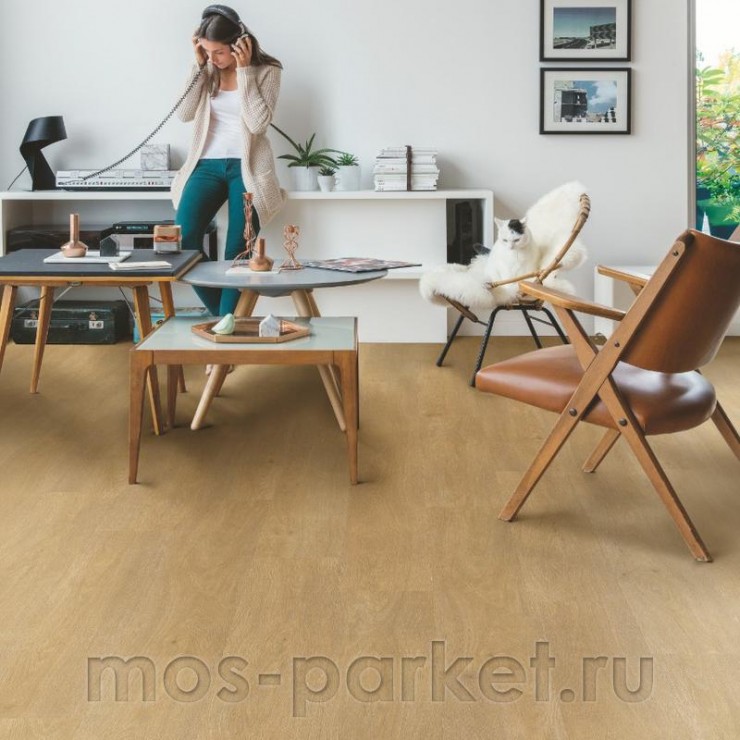 Клеевой виниловый пол Quick-Step Vinyl Flex Liv SGSPC20311 Дуб сатиновый средний натуральный