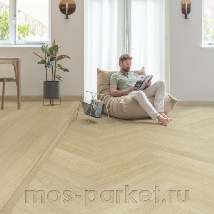 Клеевой виниловый пол Quick-Step Vinyl Flex Pristine SGHBC20331 Дуб безмятежный натуральный светлый