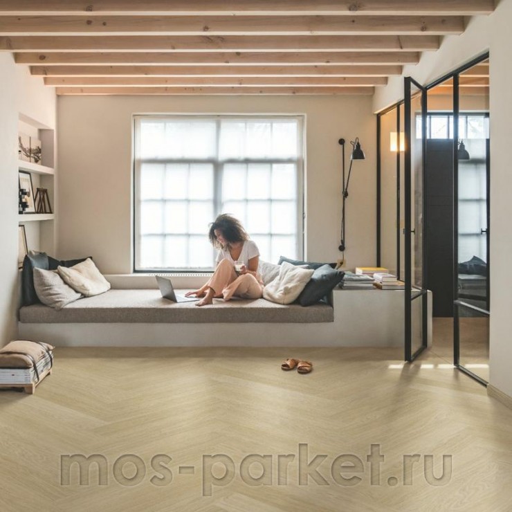 Клеевой виниловый пол Quick-Step Vinyl Flex Pristine SGHBC20331 Дуб безмятежный натуральный светлый