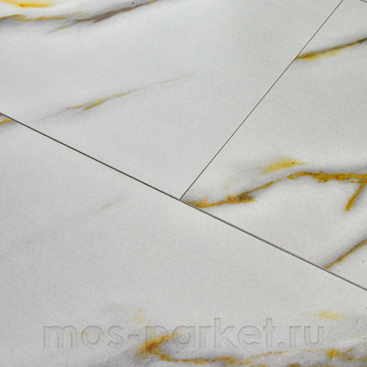 MSPC ламинат Stone Floor DC833 MP Бело-золотой мрамор
