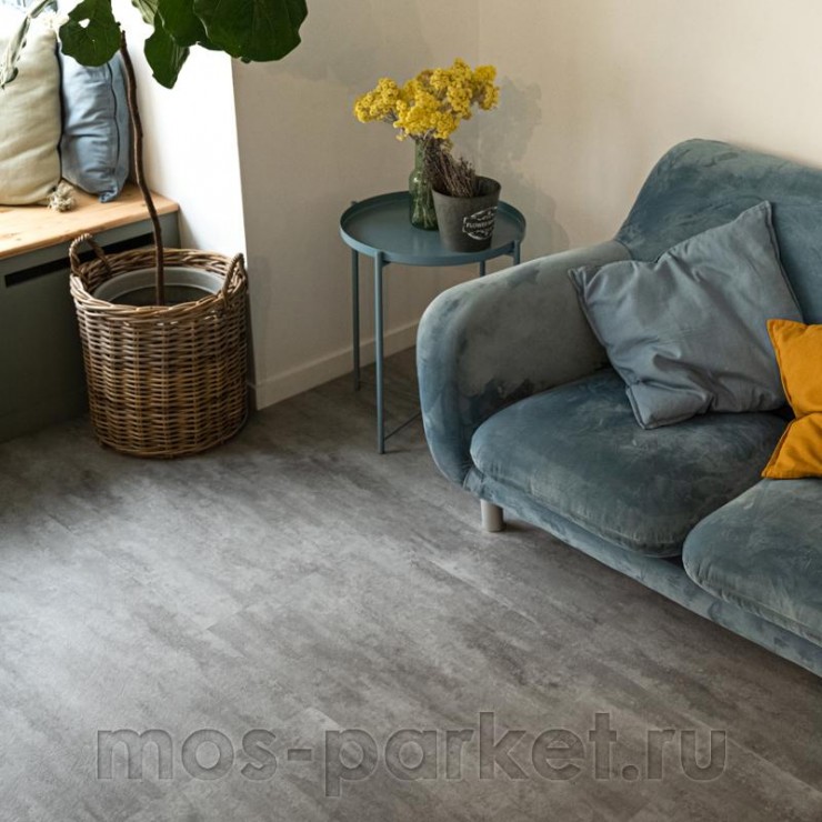Клеевой виниловый пол Vinilam Ceramo Stone Glue 71614 Цемент Светлый