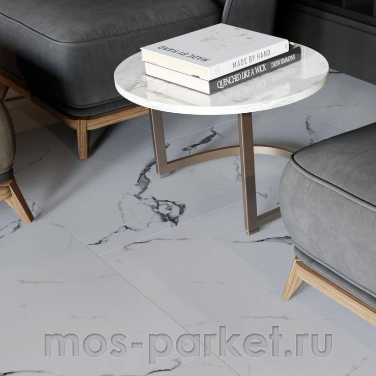 Клеевой виниловый пол Vinilam Ceramo Stone Glue 83444 Итальянский мрамор